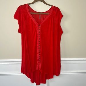 Free People red highland sleeveless tunic top Small